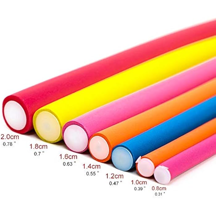 XCCOCO 3Pack(30Rods) Flexi Curling Hair Rods No Heat Soft Foam Hair Curlers Twist Flex Rods Set for Long,Medium,Short Human Hair DIY Hair Curlers Accessories Color Random(Diameter 1.0cm) - Image 5